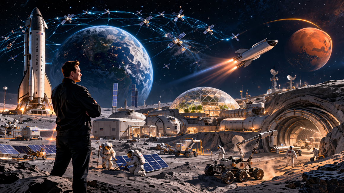 Plans d’Elon Musk pour le futur : Regardons d’abord vers la Lune et nous y verrons un peu plus clair !