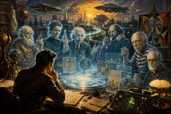 Que devient un monde où les idées des grands personnages qui ont construit l’histoire peuvent côtoyer les esprits humains (bien après leur mort) ?